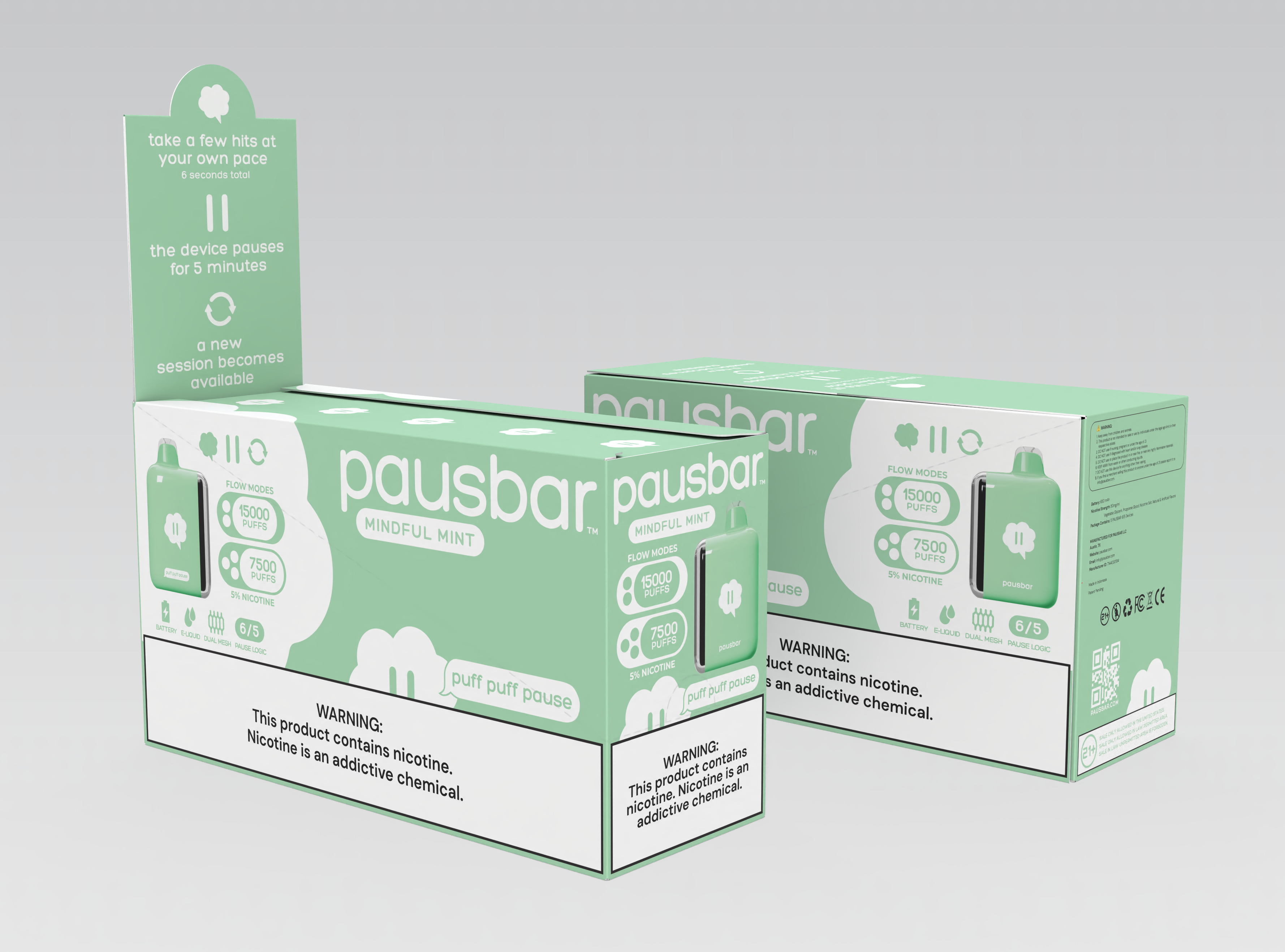 Pausbar mindful mint case display with counter card